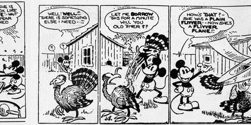 aircraft airplane ambiguous_gender anthro bodily_fluids bottomwear clothed clothing dialogue duo feathers feral flying_sweatdrops footwear male motion_lines open_mouth outside pants plant question_mark shoes speech_bubble sweat sweatdrop tail text tree vehicle ub_iwerks walt_disney_(artist) win_smith disney public_domain mickey_mouse avian bird galliform mammal mouse murid murine phasianid rodent turkey 1930 20th_century absurd_res ancient_art black_and_white comic english_text hi_res monochrome