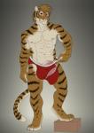 anthro balls big_balls briefs bulge clothing genitals hyper male penile_spines penis presenting solo standing underwear vein veiny_penis kurin kato_(tiger) felid mammal pantherine tiger 2016 absurd_res hi_res