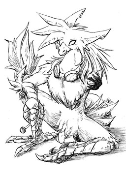 3_fingers 3_toes amputee anthro avian_feet beak blind candy dessert disability eyewear feather_pubes feathers feet fingers food genitals goggles goggles_around_neck humanoid_genitalia humanoid_penis lollipop male missing_arm nude nude_anthro penis plumage scales simple_background simple_eyes sitting solo tail tail_feathers talon_hands talons toes white_background keewan technomancer_(stray_lizard_project) avian dinosaur dromaeosaurid prehistoric_species reptile saurischian scalie theropod hi_res monochrome traditional_media_(artwork)