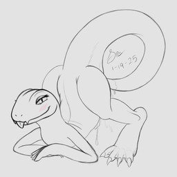 4_toes ambiguous_fluids ambiguous_penetration anthro ass_up autopenetration big_tail blep blush blush_lines claws cute_fangs digitigrade eyelashes fangs feet female female_anthro front_view long_tail looking_at_viewer masturbation membrane_(anatomy) nude nude_anthro nude_female penetration pupils slit_pupils smile smiling_at_viewer snout solo tail tail_dimple tail_fetish tail_insertion tail_masturbation tail_play tapering_tail teeth thick_tail thick_thighs toe_claws toes tongue tongue_out webbed_feet spe overlord_(series) crusch_lulu lizard lizardman reptile scalie 1:1 2025 absurd_res dated digital_drawing_(artwork) digital_media_(artwork) hi_res krita_(artwork) signature sketch sketchbook_(artwork) spot_color