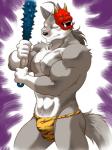 abs anthro biceps canine facial_markings fundoshi fur hair kemono looking_at_viewer male mammal markings mask morenatsu muscles nipples pecs plain_background scar shirako solo ten_kodori underwear weapon wolf
Rating: Questionable
Score: 8
User: BlackBoltEX
Date: March 25, 2014