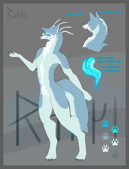 anthro big_breasts black_nose blue_body blue_claws blue_eyes breasts camel_toe claws featureless_breasts female freckles solo tail white_body furrymammy ark_survival_(series) rakki_veilwyn canid canine fox mammal veilwyn absurd_res hi_res model_sheet