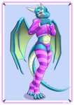 anthro blush clothing femboy male pink_clothing solo standing tail wings skyvo mythology toby_(mr.niceguy) dragon mythological_creature mythological_scalie scalie absurd_res hi_res