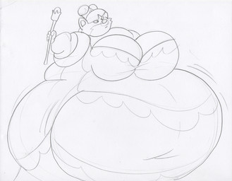 anthro belly big_belly big_breasts breasts clothing crown deep_navel dress female fur hair headgear huge_belly huge_breasts morbidly_obese morbidly_obese_anthro morbidly_obese_female navel navel_outline obese obese_anthro obese_female overweight overweight_anthro overweight_female scepter solo virus-20 june_coyote canid canine canis coyote mammal 2022 sketch traditional_media_(artwork)