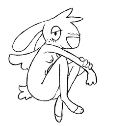 anthro blush blush_lines breasts eyelashes feathered_wings feathers female freckled_face freckles fur long_eyelashes looking_at_viewer nipples nude pose rabbit_ears sitting small_breasts smile solo tuft wings the_weaver angel_hare the_east_patch angel_gabby angel hare lagomorph leporid mammal 2024 line_art monochrome pinup