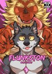 2020 absurd_res age_restriction anthro beard belly_scales black_body black_fur black_nose blush bodily_fluids canid canine canis colored comic cover cover_art cover_page demon dragon duo english_text eyebrows facial_hair fangs flunky flunky_(character) fur gem grey_body grey_fur hi_res horn larger_anthro larger_male long_tongue looming male male/male mammal mane multicolored_body multicolored_fur multicolored_scales mythological_creature mythological_scalie mythology red_body red_scales scales scalie size_difference smaller_male spirit sweat tan_body tan_scales teeth text title tongue tongue_out two_tone_body two_tone_fur two_tone_scales winston_(vaanxdragon) wolf yellow_sclera