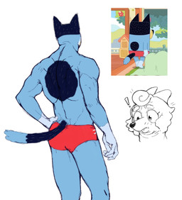4_fingers anthro aroused athletic athletic_anthro athletic_male back_markings bent_arm big_eyes biped black_body black_ears black_fur black_markings blue_body blue_fur blue_tail_tip blush blush_lines cheek_tuft clothed clothing curly_hair dipstick_tail disembodied_head duo exclamation_point eyebrows eyelashes faceless_anthro faceless_character faceless_male facial_tuft fangs female fingers fur fur_tuft glistening glistening_eyes gloves_(marking) hair hand_on_hip hand_on_own_hip humanoid_hands iris light_body light_fur long_eyelashes looking_at_another male markings mature_anthro mature_female mature_male multicolored_body multicolored_fur pointy_ears prick_ears pupils red_clothing red_speedo red_swimwear short_hair simple_background snout speedo speedo_only standing swimwear tail tail_markings teeth thick_eyebrows three-quarter_view topless topless_anthro topless_male tuft white_background white_body white_fur white_markings yellow_body yellow_fur xthe_real_cjx bluey_(series) bandit_heeler wendy_(bluey) australian_cattle_dog canid canine canis cattledog chow_chow domestic_dog herding_dog mammal pastoral_dog spitz 2024 digital_drawing_(artwork) digital_media_(artwork) hi_res reference_image