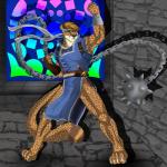 anthro clothed clothing fight male muscular muscular_anthro muscular_male solo dainoth castlevania konami nintendo richter_belmont felid jaguar mammal pantherine 1:1 hi_res