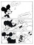 dialogue female male round_ears text loreking disney kingdom_hearts square_enix mickey_mouse minnie_mouse riku_(kingdom_hearts) human mammal mouse murid murine rodent black_and_white comic hi_res monochrome spanish_text traditional_media_(artwork) translated