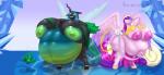 5_fingers anthro areola belly big_belly big_breasts breasts dialogue duo female fingers hand_behind_head horn huge_belly huge_breasts hyper hyper_belly hyper_breasts morbidly_obese nipples obese overweight text wings blues64 lesang friendship_is_magic hasbro my_little_pony mythology princess_cadance_(mlp) queen_chrysalis_(mlp) arthropod changeling equid equine mammal mythological_creature mythological_equine winged_unicorn 2019 absurd_res english_text hi_res signature