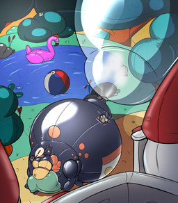 air_inflation castle glistening glistening_body huge_abdomen inflatable inflation nozzle plant tree water serp-i-molod arachnid arthropod avian bird flamingo spider 2023 hi_res