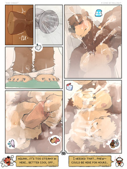 anthro armpit_hair balls bathing bathroom bathtub blush body_hair briefs brown_body choose_your_own_adventure claws closing_door clothing door door_handle doorknob feet finger_in_foreskin foreskin foreskin_play foreskin_pull fur genitals holding_penis humanoid_genitalia humanoid_penis male navel nipples nude penile penis pubes rug running_water scrubbing shower shower_head showering soap solo steam suds text tighty_whities toe_claws toes underwear undressing washing_penis water wet wet_body wet_fur white_briefs white_clothing white_underwear hollonut banjo-kazooie rareware banjo_(banjo-kazooie) bear mammal ursine 2025 3:4 comic digital_media_(artwork) english_text hi_res