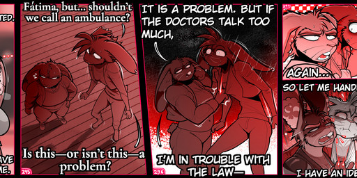 anthro argument bar dialogue female flat_chested group intimidation male scared simple_background size_difference slightly_chubby slightly_chubby_female softbunnyhouse cleonoris_saris fatima_coco equid equine horse lagomorph leporid mammal rabbit absurd_res comic hi_res