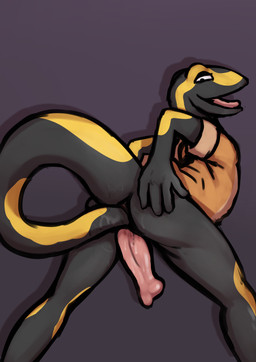 anal anal_masturbation anal_penetration autopenetration bottomless butt clothed clothing erection genitals looking_back male masturbation penetration penis shirt simple_background smile solo standing tail tail_fetish tail_in_ass tail_in_own_ass tail_insertion tail_masturbation tail_play tongue topwear lizardlars danny_the_salamander amphibian fire_salamander salamander 2019 absurd_res hi_res