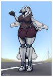 aircraft airplane big_breasts big_bulge bottomwear breasts brush bulge butt clothed clothing gynomorph hoodie huge_bulge intersex machine not_furry scale_model sherman_(tank) shorts solo standing tank_(vehicle) text thick_thighs topwear vehicle wings motley_ad aircraft_humanoid living_aircraft living_machine living_vehicle 2025 absurd_res digital_media_(artwork) english_text hi_res