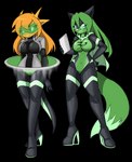 2_horns anthro big_breasts black_clothing black_latex black_legwear black_thigh_boots black_thigh_highs blonde_hair bodysuit boots bound breasts cape clothing dipstick_tail drone dronification duo empty_eyes encasement evil_grin eyelashes female footwear fur glowing glowing_eyes green_body green_cape green_clothing green_fur green_hair green_latex grey_latex hair high_heeled_boots high_heels holding_object horn hypnotic_visor latex latex_boots latex_clothing latex_footwear latex_skinsuit latex_thigh_boots legwear markings mind_control multicolored_bodysuit multicolored_clothing multicolored_skinsuit rubber_clothing scales shoes skinsuit smile standing tail tail_markings thigh_boots thigh_highs tight_clothing transformation transformation_ring transformation_sequence yellow_body yellow_scales chaoscroc mythology dream_searcher_(jortyguy) victory_vixen canid canine dragon fox mammal mythological_creature mythological_scalie scalie 2023 absurd_res alpha_channel hi_res story story_in_description