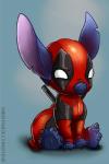 4_toes black_claws blue_body blue_nose claws clothed clothing cosplay costume feet gradient_background notched_ear simple_background sitting solo toes misspaigechristine disney lilo_and_stitch marvel deadpool stitch_(lilo_and_stitch) alien experiment_(lilo_and_stitch) 2016 2:3 digital_drawing_(artwork) digital_media_(artwork)