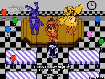 alternate_universe analog_clock anthro balloon beak bib big_breasts big_butt blue_body blue_fur bottomwear breasts buckteeth butt clock clothed clothed_male clothing ear_piercing ear_ring electronics eyewear feathers female freckles fur furniture genitals glasses group hair hat headgear headwear holding_object inflatable inside looking_at_viewer machine male microphone navel nipples nude nude_female open_mouth orange_body orange_fur overalls overweight parody piercing pizzeria poster purple_clothing ring_piercing smile stage table teeth text thick_thighs top_hat topwear vulva wall_clock wearing_glasses white_body wide_hips yellow_body yellow_feathers moronicpixels five_nights_at_freddy's scottgames bonnie_(fnaf) chica_(fnaf) freddy_(fnaf) animal_humanoid animatronic avian bear bird chicken galliform human humanoid lagomorph leporid mammal phasianid rabbit robot 2025 4:3 colored digital_drawing_(artwork) digital_media_(artwork) english_description english_text pixel_(artwork) signature