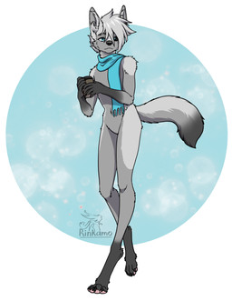 anthro fluffy fur hair male simple_background solo tail rinkamo canid canine mammal maned_wolf absurd_res digital_media_(artwork) hi_res procreate_(artwork) signature