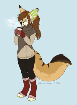 4_toes anthro big_ears biped black_nose brown_hair clothed clothed_anthro clothed_female clothing copyright_symbol countershade_face countershade_tail countershading digitigrade eyebrows eyelashes feet female female_anthro fluffy fluffy_tail footwear fully_clothed fully_clothed_anthro fully_clothed_female gloves hair handwear iris long_hair markings mittens pupils snout solo standing symbol tail tail_markings text toeless_footwear toes wearing_gloves kyotoleopard sessykaru canid canine fennec_fox fox mammal true_fox 2020 absurd_res artist_name dated digital_media_(artwork) hi_res