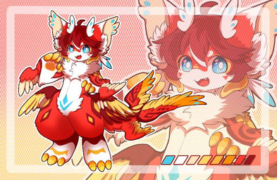 anthro big_eyes biped blue_body blue_eyes blue_fur cute_fangs fangs fur kemono male nude_anthro nude_male red_body red_fur slim_anthro slim_male solo teeth white_body white_fur hlg7777 2020 model_sheet
