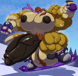 5_fingers abs anthro areola ball_tuft balls barazoku biceps big_balls big_muscles big_nipples big_pecs big_penis biped black_areola black_glans black_nipples black_nose black_pawpads black_penis boots brown_armpit_hair brown_body brown_fur brown_hair brown_pubes calf_muscles claws clock closed_smile clothing countershade_face countershade_fur countershade_torso countershading day detailed_background dipstick_tail erection finger_claws fingerless_gloves fingerpads fingers footwear forearm_muscles foreskin fur genitals glans gloves gloves_(marking) grin hair hair_over_eyes handwear headgear headwear huge_balls huge_muscles huge_nipples huge_pecs huge_penis humanoid_genitalia humanoid_hands humanoid_penis hyper hyper_balls hyper_genitalia hyper_muscles hyper_pecs hyper_penis long_hair male male_anthro markings mostly_nude mostly_nude_anthro mostly_nude_male mouth_closed muscular muscular_anthro muscular_arms muscular_male muscular_thighs nipples outdoor_nudity outside pattern_clothing pattern_scarf pawpads pecs penis plant pubes purple_clothing purple_gloves purple_handwear purple_headwear purple_scarf quads raised_arm retracted_foreskin scarf shaft_divide shoes sky smile snow snowboard snowboarding snowing solo striped_clothing striped_scarf stripes tail tail_markings teeth thick_penis trapezius tree triceps tuft vein veiny_penis watch white_claws white_finger_claws wristwatch bobert steve_(bobert) mammal mustelid otter absurd_res digital_drawing_(artwork) digital_media_(artwork) full-length_portrait hi_res portrait shaded