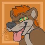 anthro black_nose facial_hair hair hypnosis male mind_control open_mouth open_smile orange_hair ringed_eyes smile solo spiral_eyes tongue tongue_out spazzyhusky rudderg33k thomas_james_o'connor mammal mustelid otter 1:1 digital_media_(artwork)