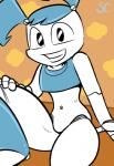 bottomless clothed clothing featureless_crotch female looking_at_viewer machine navel not_furry solo thick_thighs unusual_navel saltcore my_life_as_a_teenage_robot nickelodeon jenny_wakeman android humanoid robot 2011