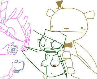 accessory angry anthro areola bow_(feature) bow_tie breasts camera clothed clothing crossgender exposed_endoskeleton female forced group hat headgear headwear machine navel necktie nipples open_clothing open_mouth open_shirt open_topwear recording shirt simple_background standing top_hat topwear white_background wide_eyed the_weaver five_nights_at_freddy's five_nights_at_freddy's_2 scottgames jeremy_fitzgerald mangle_(fnaf) toy_freddy_(fnaf) animatronic bear canid canine fox human mammal robot
