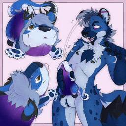 anthro bodily_fluids cock_transformation cum duo ejaculation female genital_fluids genitals male male/female penis transformation katsergay hybrid hyena lagomorph leporid mammal rabbit 1:1 hi_res