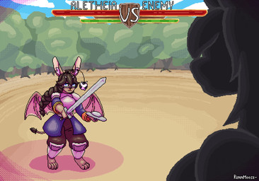anthro blue_eyes bodily_fluids braided_hair breasts brown_hair butt cum cum_covered cum_inside dark_hair defeated destroyed_clothing duo eyewear female fight gameplay_mechanics genital_fluids genitals glasses gui hair health_bar horn male male/female melee_weapon messy multiple_poses nipples nude pose presenting presenting_hindquarters shortstack sword tail versus vulva warrior weapon wings rennmoose final_fantasy square_enix mammal moogle animated digital_media_(artwork) pixel_(artwork) pixel_animation slideshow