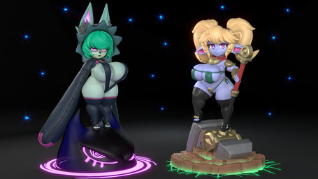 animal_ears animal_nose areola areola_slip armor big_breasts bikini black_background black_bikini black_clothing black_footwear black_hoodie black_legwear black_shoes black_swimwear black_thigh_highs black_topwear blonde_hair blue_body blue_fur breasts clothed clothing duo eyelashes female footwear front_view fur gradient_background green_areola green_bikini green_body green_clothing green_fur green_hair green_swimwear grey_background hair hammer high_heeled_sandals high_heels holding_hammer holding_object holding_tool holding_weapon hoodie huge_breasts humanoid_pointy_ears inner_ear_fluff legwear long_sleeves looking_at_viewer one-piece_swimsuit pigtails pointy_ears pupils purple_eyes sandals shoes short_stack simple_background skimpy sling_bikini slit_pupils smile snaggle_tooth swimwear thick_thighs thigh_highs tools topwear tuft two-piece_swimsuit unconvincing_armor weapon wide_hips general_buta league_of_legends riot_games tencent poppy_(lol) vex_(lol) humanoid yordle 16:9 3d_(artwork) digital_media_(artwork) hi_res widescreen