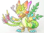 anthro claws flower green_body plant solo tail yellow_eyes 1nacl bandai_namco digimon mythology digimon_(species) dragon elemental_creature flora_fauna monster mythological_creature mythological_scalie scalie toropiamon 4:3