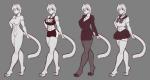 abs anthro athletic athletic_wear big_breasts blue_eyes bottomwear breasts business_suit clothing female garter_belt garter_straps legwear nude off/on school_uniform skirt stockings suit uniform scorpdk anastasia_rose_tress domestic_cat felid feline felis mammal 2017 absurd_res hi_res monochrome sketch