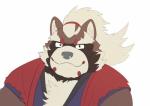 anthro clothed clothing male simple_background solo white_background dasoowolf lifewonders tokyo_afterschool_summoners goemon_(tas) canid canine mammal raccoon_dog tanuki 2019 absurd_res hi_res