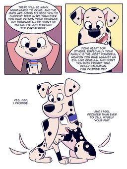 black_nose black_spots dialogue female feral fur hug male speech_bubble spots text white_body white_fur white_spots elibear gjtproductions 101_dalmatian_street 101_dalmatians disney dolly_(101_dalmatians) doug_(101_dalmatians) canid canine canis dalmatian domestic_dog mammal 3:4 comic english_text hi_res daughter_(lore) father_(lore) father_and_child_(lore) father_and_daughter_(lore) parent_(lore) parent_and_child_(lore) parent_and_daughter_(lore)
