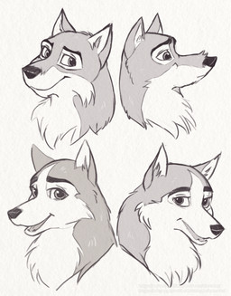 duo female feral grey_background male simple_background dietolog balto_(series) universal_studios balto jenna_(balto) canid canine canis domestic_dog husky mammal nordic_sled_dog spitz absurd_res greyscale hi_res monochrome portrait