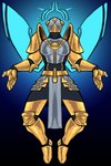 armor blue_wings cross faceless_character faceless_male floating gold_(metal) halo headgear helmet knight male mask not_furry solo spread_arms warrior wings fetishame new_blood_interactive ultrakill gabriel_(ultrakill) angel humanoid winged_humanoid 2022 2:3 absurd_res hi_res lol_comments