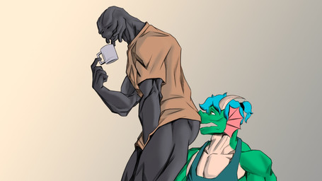 anthro butt coffee_mug duo facesitting male male/male sitting_on_another gambito234 halo_(series) microsoft mythology xbox_game_studios cessna alien dragon humanoid mythological_creature mythological_scalie sangheili scalie 16:9 hi_res widescreen