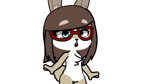 anthro buckteeth eyewear glasses hair male scary solo tail teeth waking_up someone gacha_life lagomorph leporid mammal rabbit 16:9 2025 2d_animation animated digital_media_(artwork) hi_res short_playtime sound webm widescreen