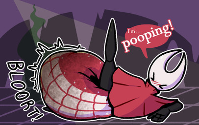 anthro diaper feces female one_leg_up pooping raised_leg soiled_diaper soiling soiling_diaper solo stink_fumes talking_to_viewer unclean_diaper used_diaper using_diaper diapergryph hollow_knight_(franchise) team_cherry hornet_(hollow_knight) arthropod insect