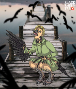 avian_feet beak beak_growth black_body black_feathers blonde_hair boardwalk bodily_fluids claws clothed clothing crying ear_piercing feathered_wings feathers female feral grey_body grey_scales group growth hair kneeling loss_of_dexterity open_mouth outside pier piercing scale_growth scales solo tail tail_feathers tail_growth tears water wing_growth wings blacksheeptfs the_birds_(film) melanie_daniels avian bird corvid corvus_(genus) crow human mammal oscine passerine hi_res