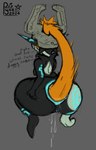 absurd_res anal anal_fisting anthro anus blue_anus blue_tattoo english_text female fisting grey_background hair hair_hand hi_res humanoid humanoid_pointy_ears imp midna multicolored_body nintendo penetration ponytail pyne_(artist) short_stack simple_background sketch solo stone_helm tattoo text the_legend_of_zelda twili twilight_princess two_tone_body