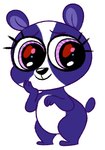 anthro black_nose eyebrows eyelashes female multicolored_body pink_eyes purple_body simple_background small_tail smile solo standing tail two_tone_body white_background white_body scepterno hasbro littlest_pet_shop littlest_pet_shop_(2012) penny_ling bear giant_panda mammal 2014 digital_media_(artwork) low_res