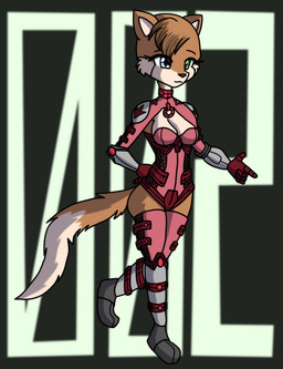 anthro armor blank_expression blue_eyes bodysuit boots bracers breasts cleavage clothed clothing female footwear green_eyes head_tuft heterochromia long_neck machine medium_breasts metal_boots science_fiction shoes short_fur shoulder_armor shoulder_pads skinsuit slim solo tight_clothing tuft dragojin_(artist) android_002 android mammal mustelid musteline robot true_musteline weasel hi_res