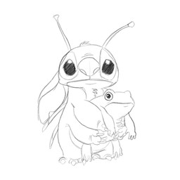 4_arms antennae_(anatomy) anthro claws duo glistening glistening_eyes head_tuft holding_another looking_at_viewer male male_anthro mouth_closed multi_arm multi_limb notched_ear nude simple_background standing toe_claws tuft crazydrak disney lilo_and_stitch stitch_(lilo_and_stitch) alien amphibian experiment_(lilo_and_stitch) frog 1:1 hi_res monochrome sketch