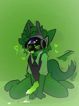 anthro blush bodily_fluids cum cum_drip cum_in_mouth cum_inside cum_on_face cum_on_penis dripping genital_fluids genitals knot machine male penis solo unknown_artist elite_protogen protogen