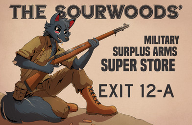 anthro black_body black_fur black_sclera boots bullet_casing cigarette clothed clothing footwear fully_clothed fur gun m1_garand male military_uniform ranged_weapon rifle shoes sitting solo text uniform weapon posspowered mammal english_text hi_res
