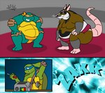 anthro appliance belly brown_body green_body group kitchen_appliance male obese obese_male overweight overweight_male pink_nose sumo toaster connercoon teenage_mutant_ninja_turtles teenage_mutant_ninja_turtles_(2012) master_splinter michelangelo_(tmnt) mammal murid murine rat reptile rodent scalie turtle 2012 adopted_(lore) adopted_son_(lore) adoptive_father_(lore) brother_(lore) brothers_(lore) sibling_(lore)