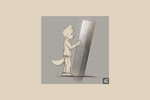 anthro border clothed clothing footwear male minerals reflection shoes silver_block simple_background solo yellow_border bruno_borker canid canine canis domestic_dog mammal 3:2 hi_res sketch